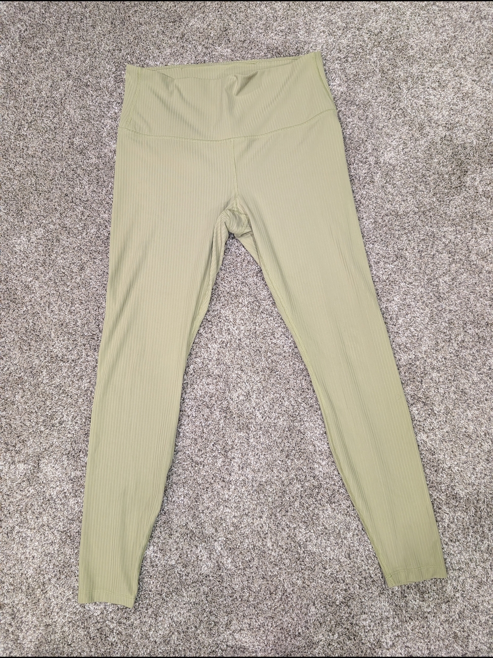 all in motion - Large - Lime/Olive Green Ribbed High-Waist Leggings